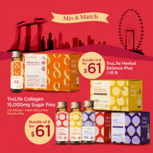 [SG61 Mix & Match] TruLife Bundle of 2 | Balance Plus 八珍汤 & 15,000mg Marine Collagen Beauty Drinks